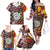 Personalised Aotearoa and Australia Together Family Matching Off The Shoulder Long Sleeve Dress and Hawaiian Shirt Koru and Kangaroo - Taniko with Aboriginal Motif