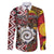 Personalised Aotearoa and Australia Together Family Matching Off The Shoulder Long Sleeve Dress and Hawaiian Shirt Koru and Kangaroo - Taniko with Aboriginal Motif