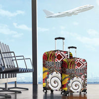 Personalised Aotearoa and Australia Together Luggage Cover Koru and Kangaroo - Taniko with Aboriginal Motif
