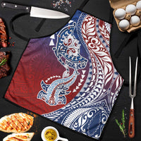 Hawaiian Manta Ray and Hammerhead Shark Tribal Tattoo Apron with Polynesian Tribal Pattern Hawaii Flag Color LT03 Multicolor - Polynesian Pride
