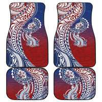Hawaiian Manta Ray and Hammerhead Shark Tribal Tattoo Car Mats with Polynesian Tribal Pattern Hawaii Flag Color LT03 - Polynesian Pride
