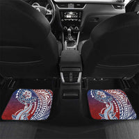 Hawaiian Manta Ray and Hammerhead Shark Tribal Tattoo Car Mats with Polynesian Tribal Pattern Hawaii Flag Color LT03 Set 2pcs - Back Multicolor - Polynesian Pride