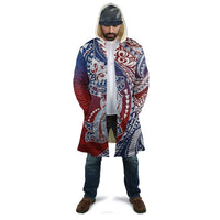 Hawaiian Manta Ray and Hammerhead Shark Tribal Tattoo Cloak with Polynesian Tribal Pattern Hawaii Flag Color