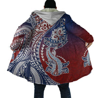 Hawaiian Manta Ray and Hammerhead Shark Tribal Tattoo Cloak with Polynesian Tribal Pattern Hawaii Flag Color