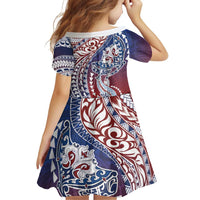 Hawaiian Manta Ray and Hammerhead Shark Tribal Tattoo Family Matching Off Shoulder Maxi Dress and Hawaiian Shirt with Polynesian Tribal Pattern Hawaii Flag Color LT03 - Polynesian Pride