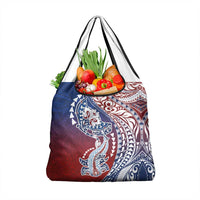 Hawaiian Manta Ray and Hammerhead Shark Tribal Tattoo Grocery Bag with Polynesian Tribal Pattern Hawaii Flag Color LT03 1-pack One Size Multicolor - Polynesian Pride