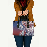 Hawaiian Manta Ray and Hammerhead Shark Tribal Tattoo Leather Bag with Polynesian Tribal Pattern Hawaii Flag Color LT03 - Polynesian Pride