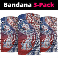Hawaiian Manta Ray and Hammerhead Shark Tribal Tattoo Neck Gaiter with Polynesian Tribal Pattern Hawaii Flag Color LT03 package One Size: 25*50cm Multicolor - Polynesian Pride