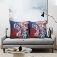 Hawaiian Manta Ray and Hammerhead Shark Tribal Tattoo Pillow Cover with Polynesian Tribal Pattern Hawaii Flag Color LT03 - Polynesian Pride