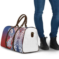 Hawaiian Manta Ray and Hammerhead Shark Tribal Tattoo Travel Bag with Polynesian Tribal Pattern Hawaii Flag Color LT03 - Polynesian Pride