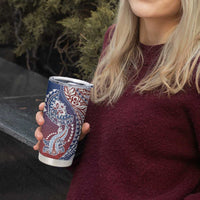 Hawaiian Manta Ray and Hammerhead Shark Tribal Tattoo Tumbler Cup with Polynesian Tribal Pattern Hawaii Flag Color LT03 - Polynesian Pride