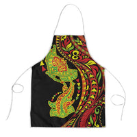 Hawaiian Manta Ray and Hammerhead Shark Tribal Tattoo Apron with Polynesian Tribal Pattern Kanaka Maoli Flag Color LT03 Multicolor - Polynesian Pride