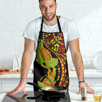 Hawaiian Manta Ray and Hammerhead Shark Tribal Tattoo Apron with Polynesian Tribal Pattern Kanaka Maoli Flag Color LT03 - Polynesian Pride
