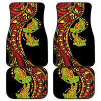 Hawaiian Manta Ray and Hammerhead Shark Tribal Tattoo Car Mats with Polynesian Tribal Pattern Kanaka Maoli Flag Color LT03 - Polynesian Pride