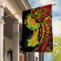 Hawaiian Manta Ray and Hammerhead Shark Tribal Tattoo Garden Flag with Polynesian Tribal Pattern Kanaka Maoli Flag Color