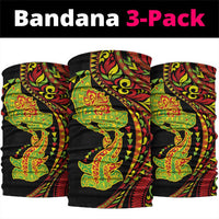 Hawaiian Manta Ray and Hammerhead Shark Tribal Tattoo Neck Gaiter with Polynesian Tribal Pattern Kanaka Maoli Flag Color LT03 package One Size: 25*50cm Multicolor - Polynesian Pride
