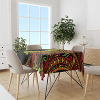 Hawaiian Manta Ray and Hammerhead Shark Tribal Tattoo Tablecloth with Polynesian Tribal Pattern Kanaka Maoli Flag Color LT03 - Polynesian Pride