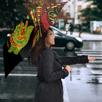 Hawaiian Manta Ray and Hammerhead Shark Tribal Tattoo Umbrella with Polynesian Tribal Pattern Kanaka Maoli Flag Color LT03 - Polynesian Pride