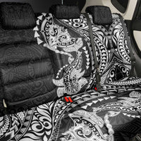 Hawaiian Manta Ray and Hammerhead Shark Tribal Tattoo Back Car Seat Cover with Polynesian Tribal Pattern Black-White Color LT03 - Polynesian Pride