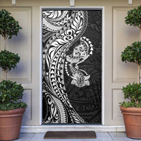 Hawaiian Manta Ray and Hammerhead Shark Tribal Tattoo Door Cover with Polynesian Tribal Pattern Black-White Color LT03 Multicolor - Polynesian Pride