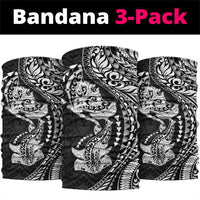 Hawaiian Manta Ray and Hammerhead Shark Tribal Tattoo Neck Gaiter with Polynesian Tribal Pattern Black-White Color LT03 package One Size: 25*50cm Multicolor - Polynesian Pride