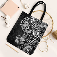 Hawaiian Manta Ray and Hammerhead Shark Tribal Tattoo Tote Bag with Polynesian Tribal Pattern Black-White Color LT03 Black Strap One Size Multicolor - Polynesian Pride