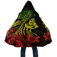 Hawaiian Manta Ray and Hammerhead Shark Tribal Tattoo Cloak with Polynesian Tribal Pattern Reggae Style