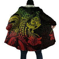 Hawaiian Manta Ray and Hammerhead Shark Tribal Tattoo Cloak with Polynesian Tribal Pattern Reggae Style
