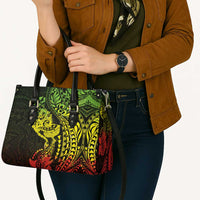Hawaiian Manta Ray and Hammerhead Shark Tribal Tattoo Leather Bag with Polynesian Tribal Pattern Reggae Style