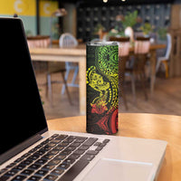 Hawaiian Manta Ray and Hammerhead Shark Tribal Tattoo Skinny Tumbler with Polynesian Tribal Pattern Reggae Style LT03 - Polynesian Pride