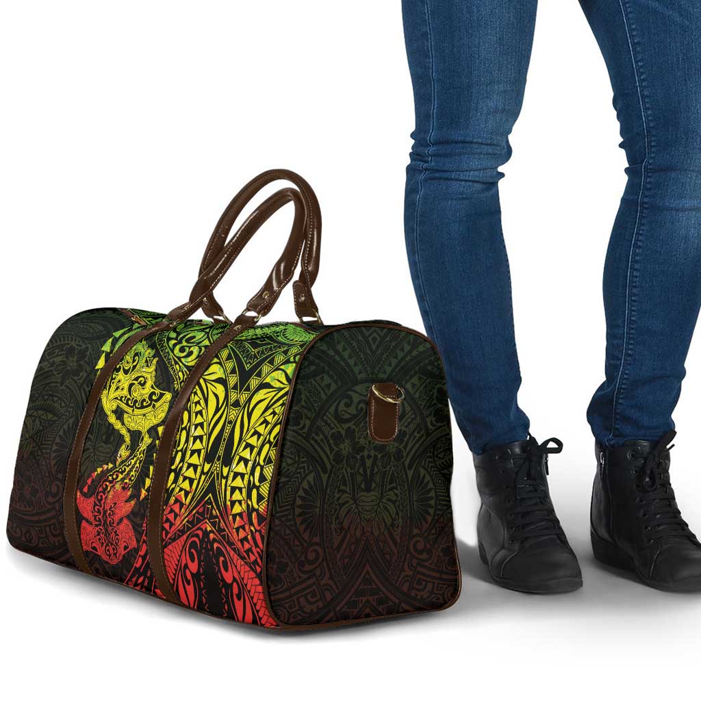 Hawaiian Manta Ray and Hammerhead Shark Tribal Tattoo Travel Bag with Polynesian Tribal Pattern Reggae Style LT03 - Polynesian Pride