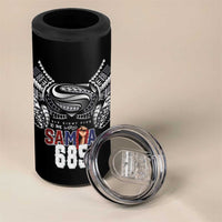 Super Samoa-Six Eight Five to The World 4 in 1 Can Cooler Tumbler Traditional Samoan Tattoo Black Color LT03 - Polynesian Pride