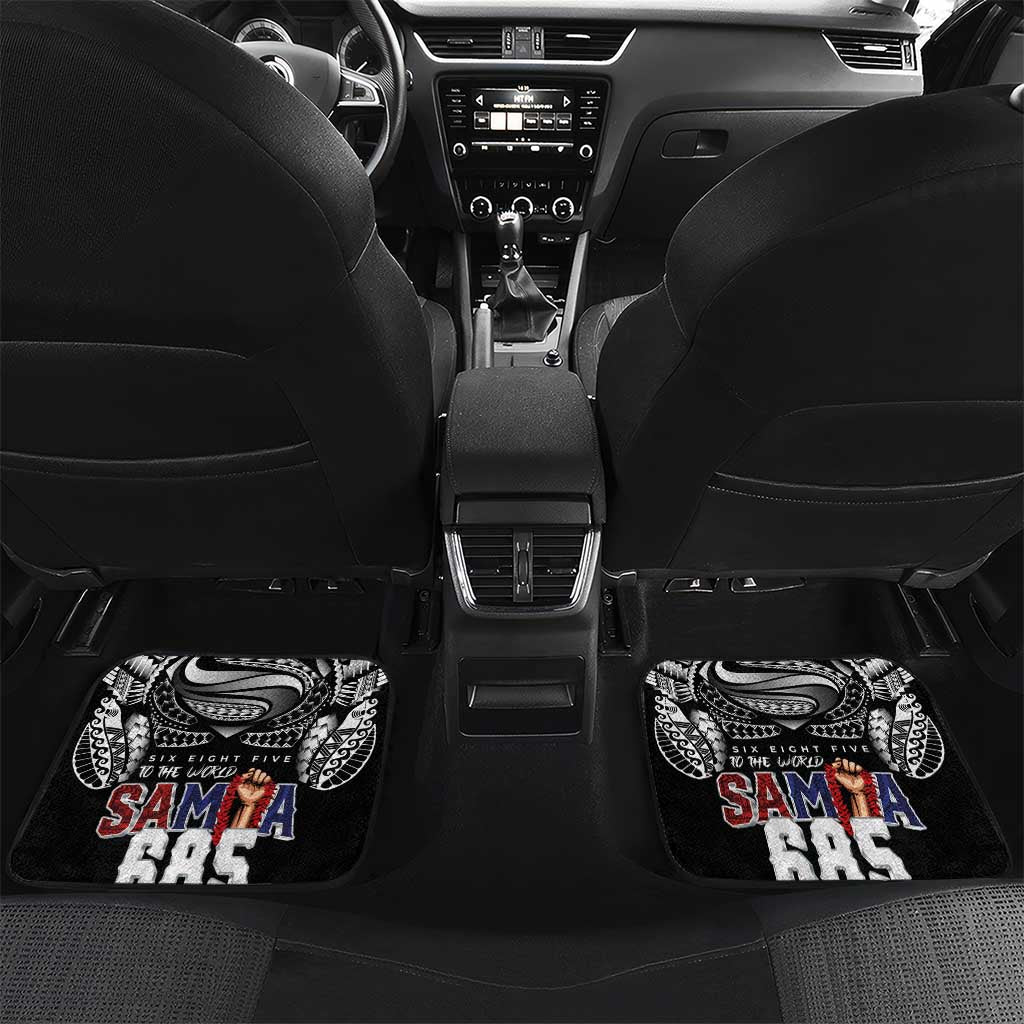 Super Samoa-Six Eight Five to The World Car Mats Traditional Samoan Tattoo Black Color