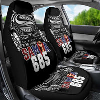 Super Samoa-Six Eight Five to The World Car Seat Cover Traditional Samoan Tattoo Black Color LT03 - Polynesian Pride