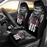 Super Samoa-Six Eight Five to The World Car Seat Cover Traditional Samoan Tattoo Black Color LT03 - Polynesian Pride