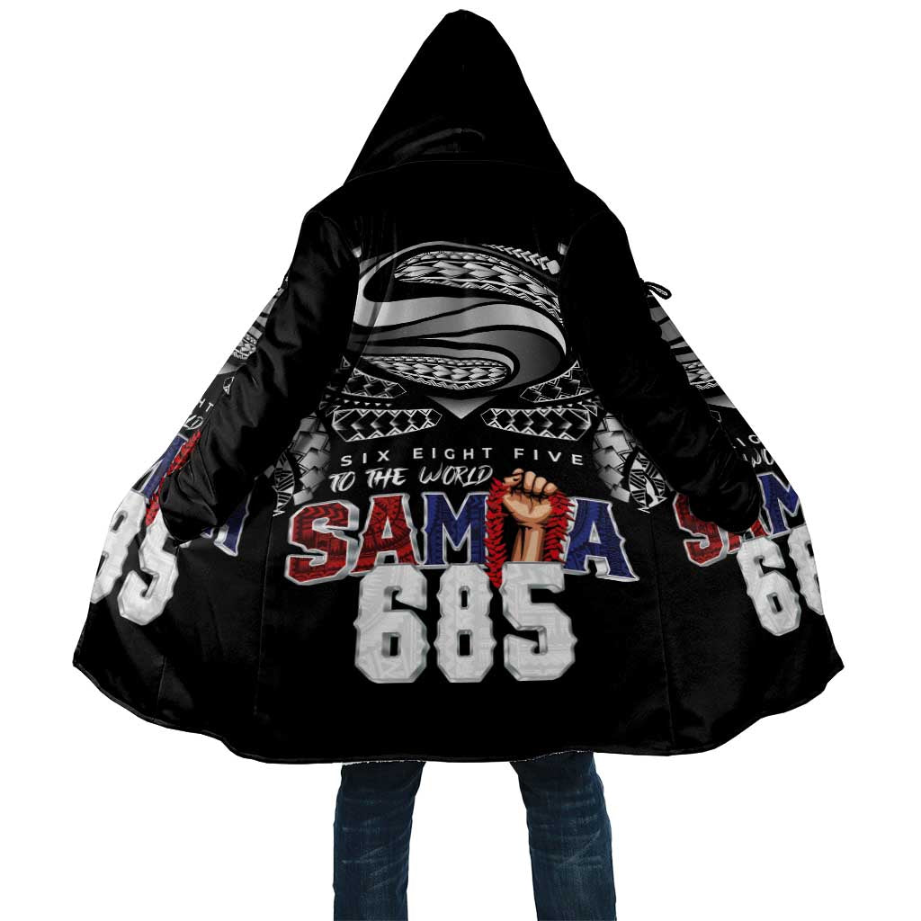 Super Samoa-Six Eight Five to The World Cloak Traditional Samoan Tattoo Black Color