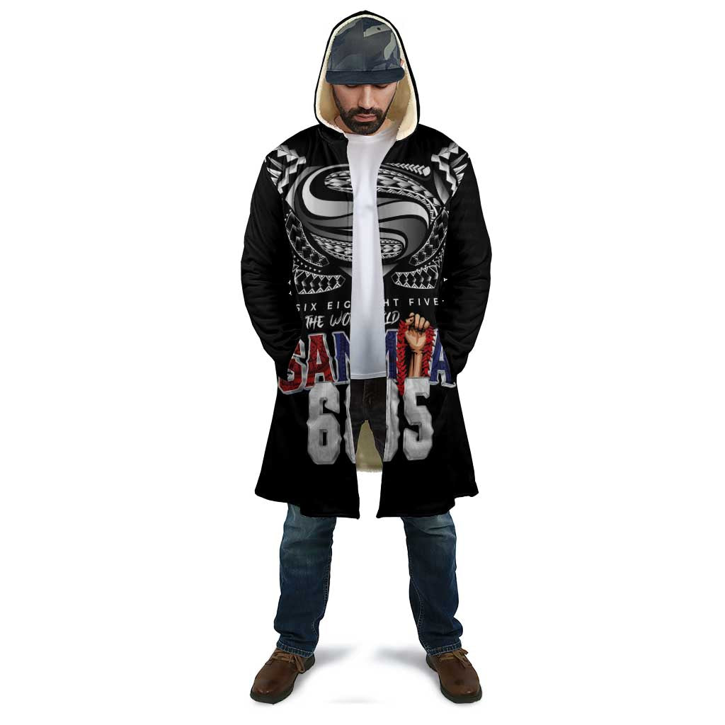 Super Samoa-Six Eight Five to The World Cloak Traditional Samoan Tattoo Black Color