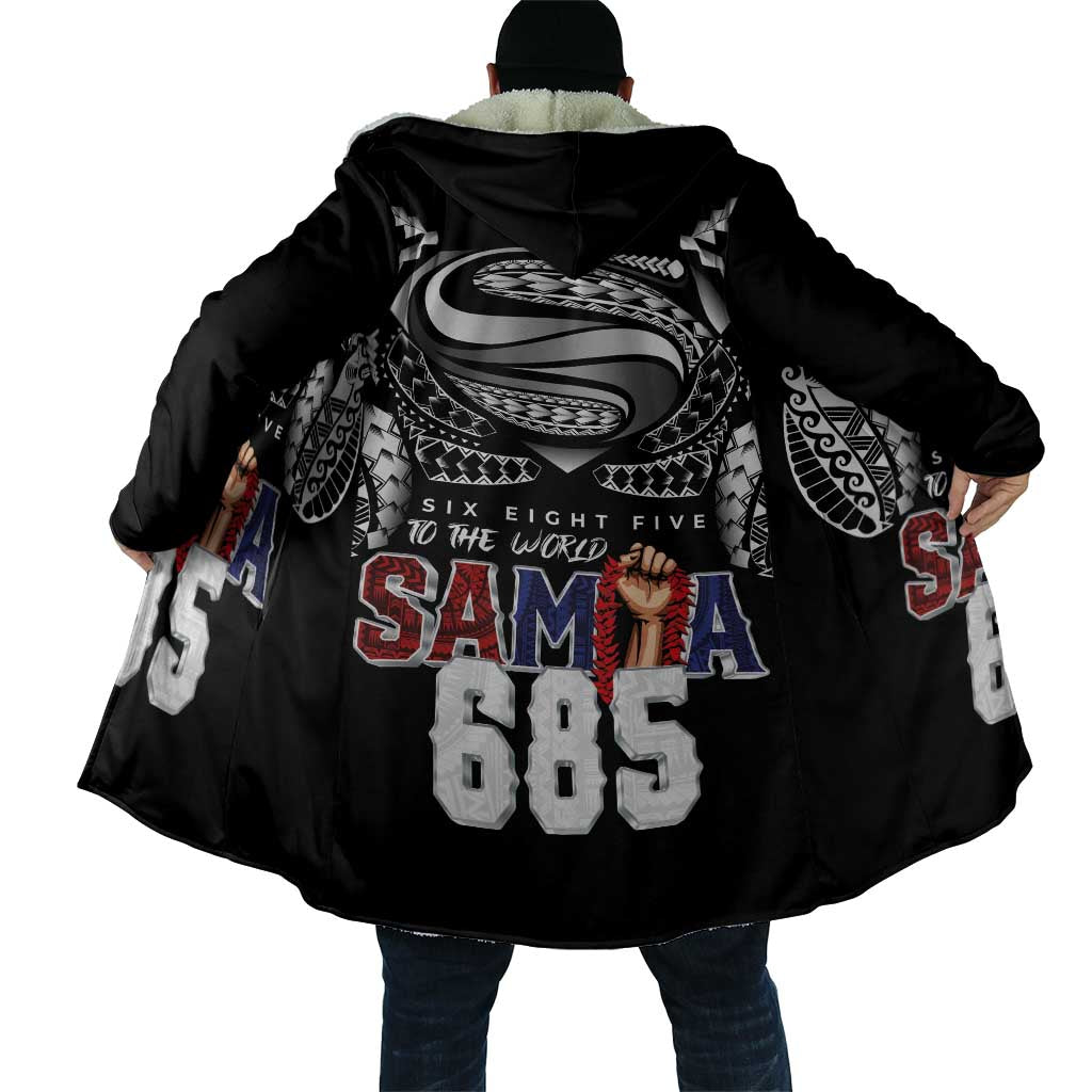 Super Samoa-Six Eight Five to The World Cloak Traditional Samoan Tattoo Black Color
