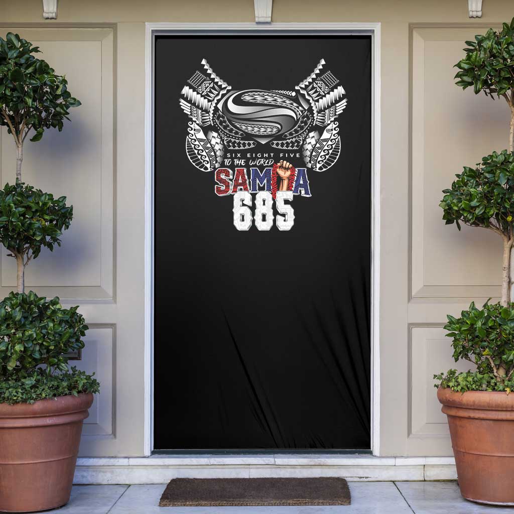 Super Samoa-Six Eight Five to The World Door Cover Traditional Samoan Tattoo Black Color