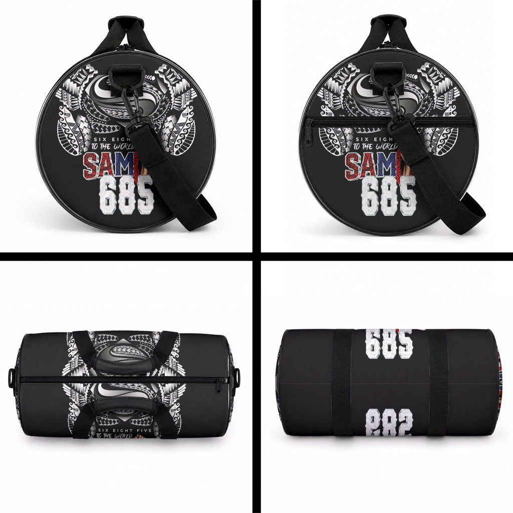 Super Samoa-Six Eight Five to The World Duffle Bag Traditional Samoan Tattoo Black Color