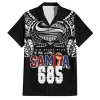 Super Samoa-Six Eight Five to The World Family Matching Off Shoulder Maxi Dress and Hawaiian Shirt Traditional Samoan Tattoo Black Color LT03 Dad's Shirt - Short Sleeve Black - Polynesian Pride
