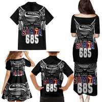 Super Samoa-Six Eight Five to The World Family Matching Puletasi and Hawaiian Shirt Traditional Samoan Tattoo Black Color LT03 - Polynesian Pride