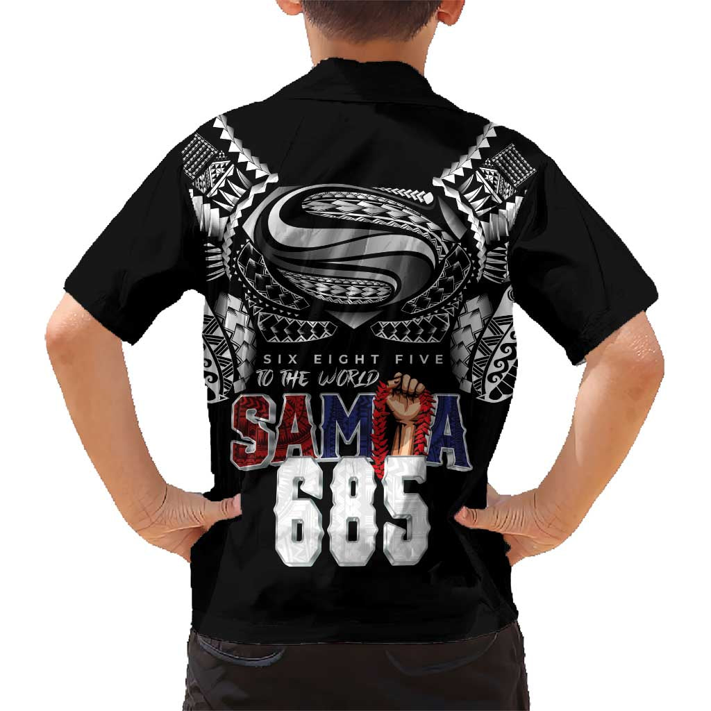 Super Samoa-Six Eight Five to The World Family Matching Summer Maxi Dress and Hawaiian Shirt Traditional Samoan Tattoo Black Color LT03 - Polynesian Pride