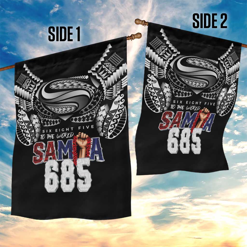 Super Samoa-Six Eight Five to The World Garden Flag Traditional Samoan Tattoo Black Color