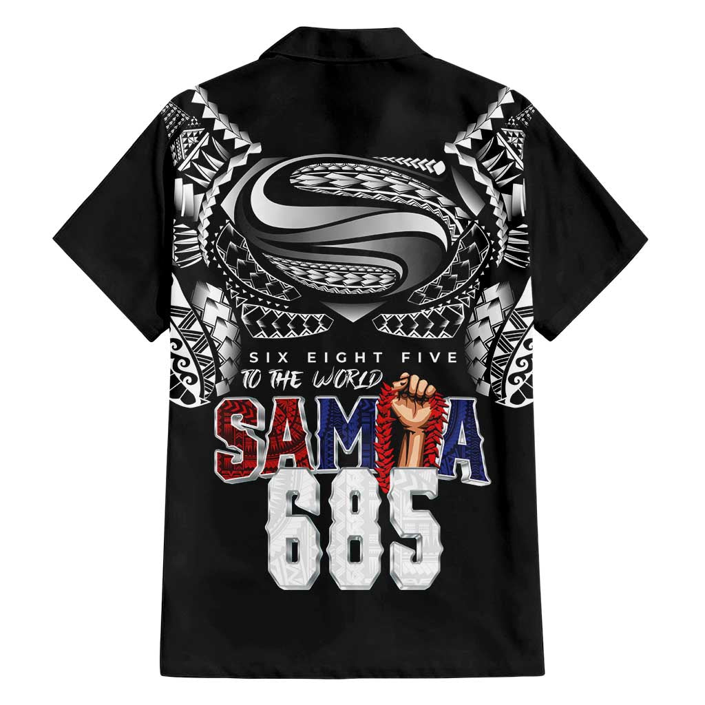 Super Samoa-Six Eight Five to The World Hawaiian Shirt Traditional Samoan Tattoo Black Color LT03 - Polynesian Pride