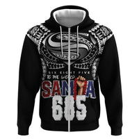 Super Samoa-Six Eight Five to The World Hoodie Traditional Samoan Tattoo Black Color