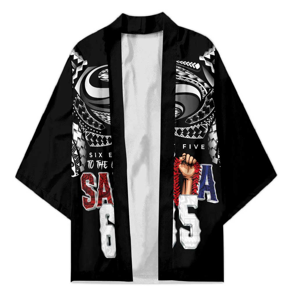 Super Samoa-Six Eight Five to The World Kimono Traditional Samoan Tattoo Black Color