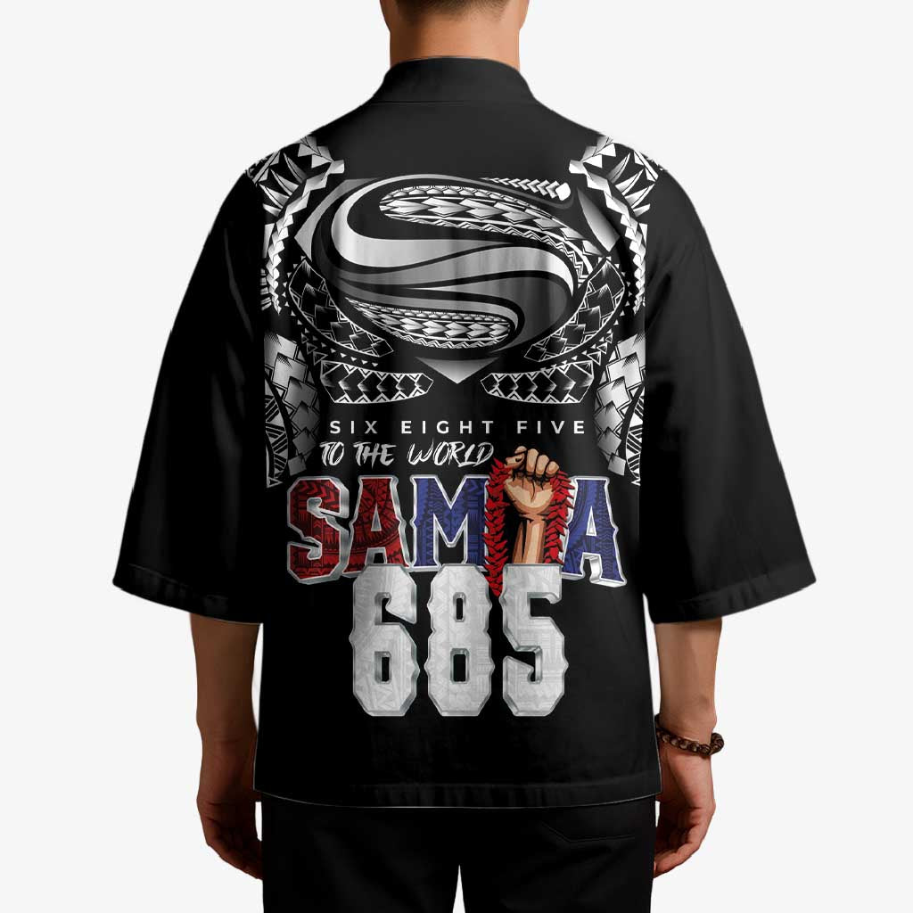 Super Samoa-Six Eight Five to The World Kimono Traditional Samoan Tattoo Black Color