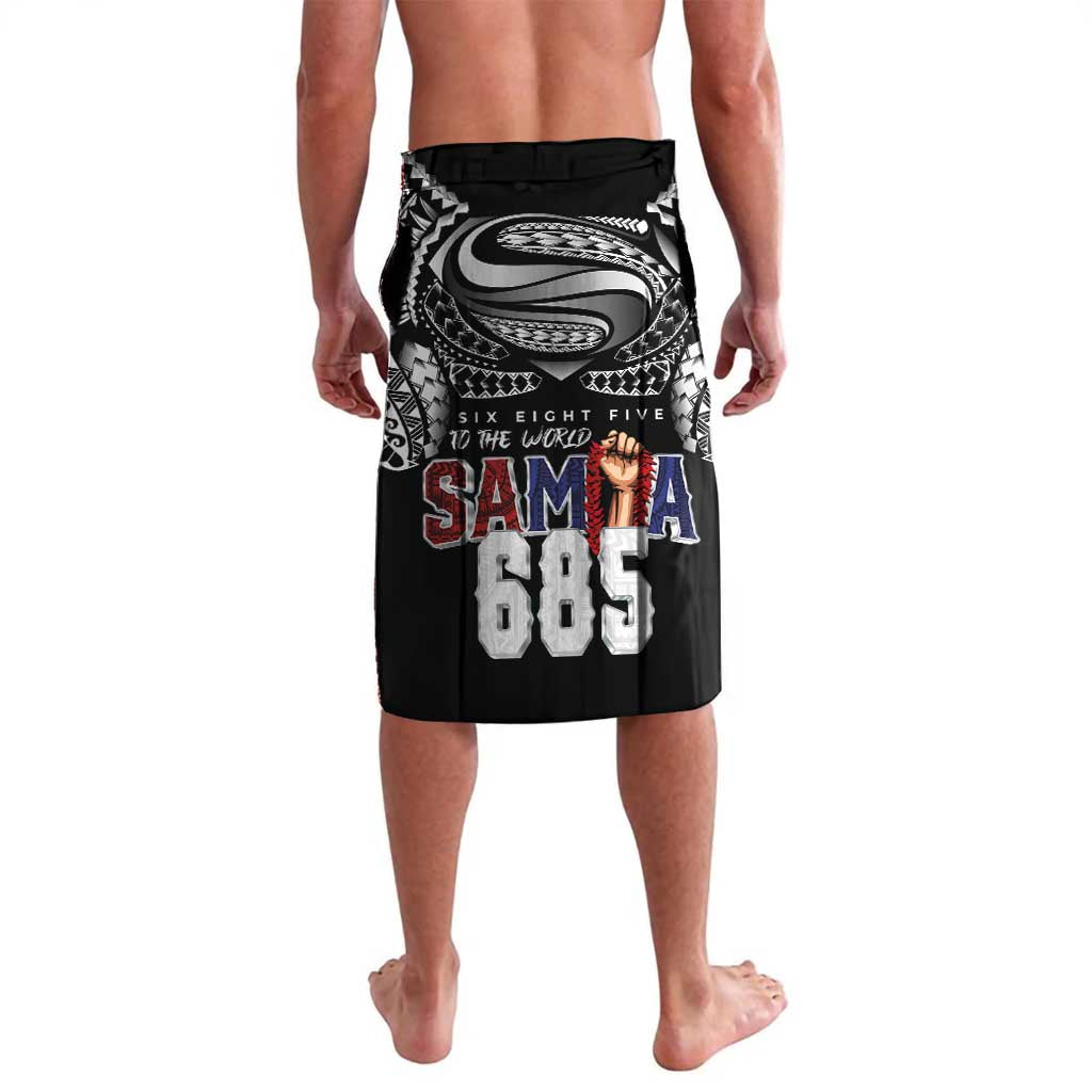 Super Samoa-Six Eight Five to The World Lavalava Traditional Samoan Tattoo Black Color