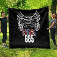 Super Samoa-Six Eight Five to The World Quilt Traditional Samoan Tattoo Black Color LT03 - Polynesian Pride